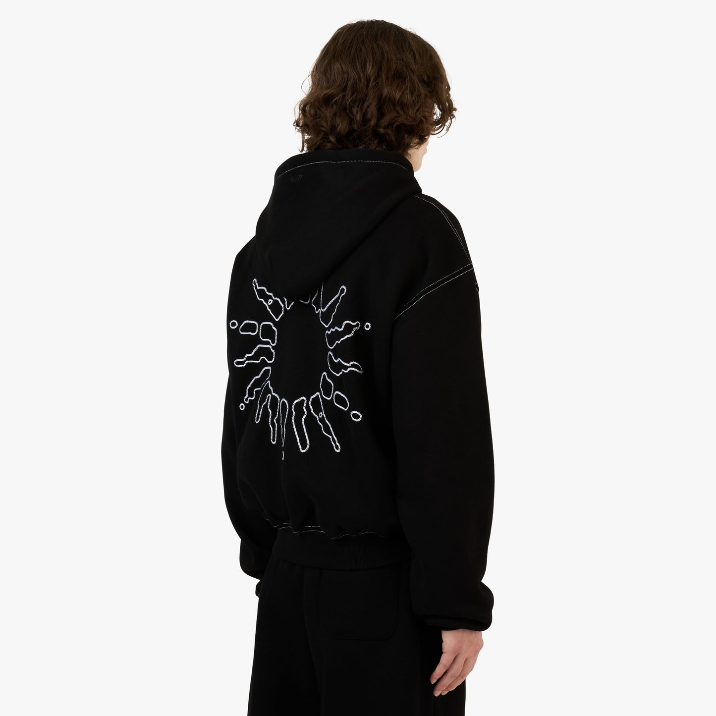4YE Signature Zip Hoodie Black/White