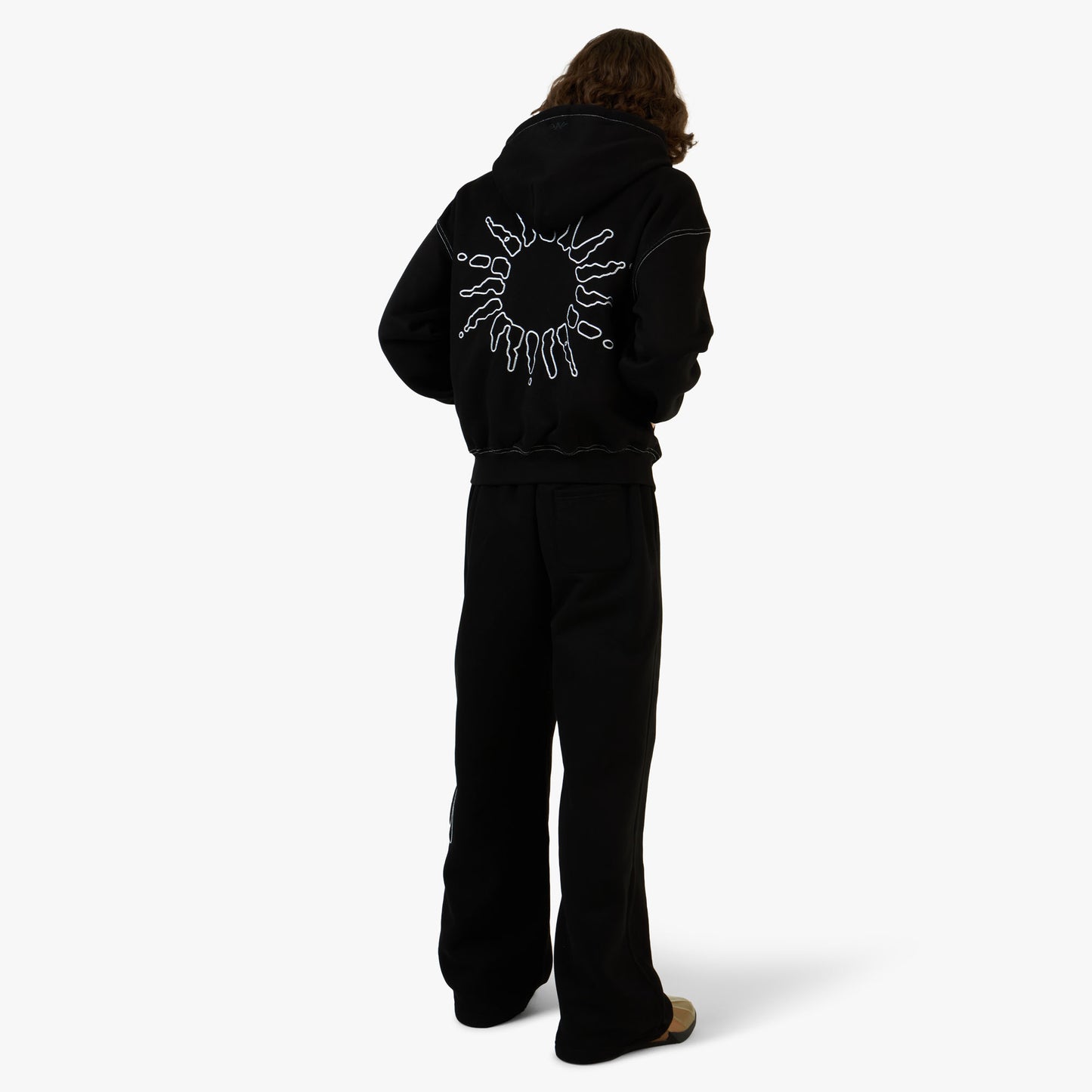 4YE Signature Zip Hoodie Black/White