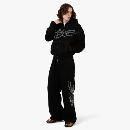 4YE Signature Zip Hoodie Black/White