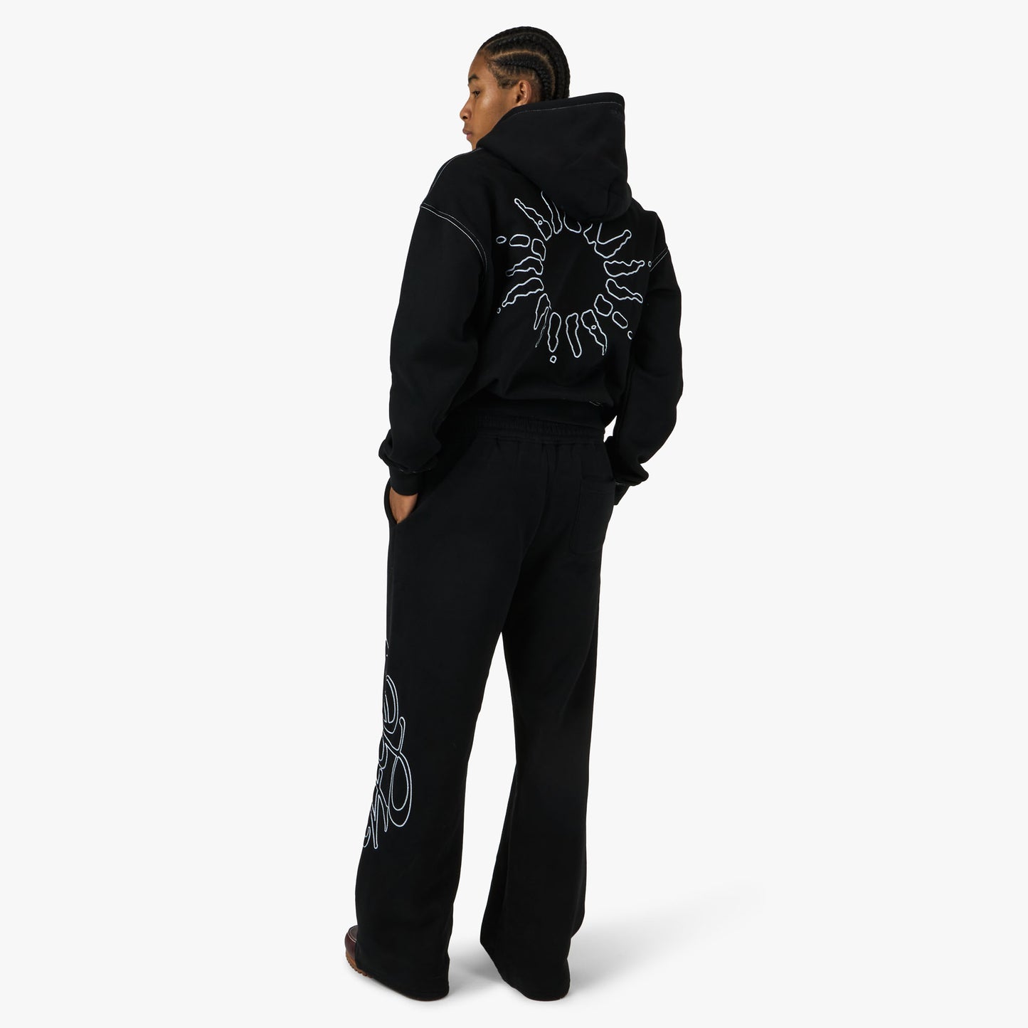 4YE Signature Zip Hoodie Black / White
