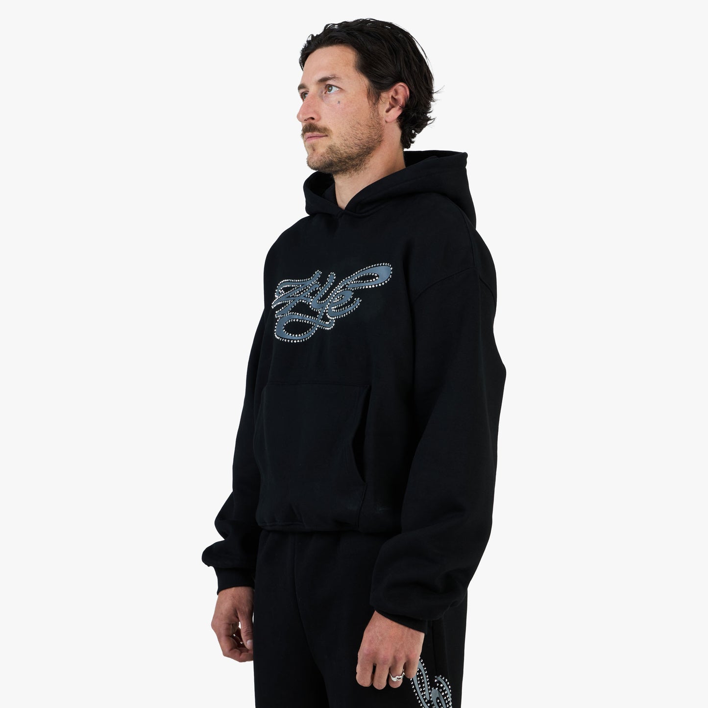 4YE Signature Zip Hoodie Black / Black
