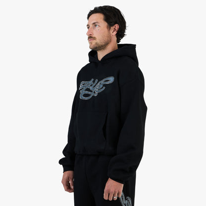 4YE Signature Zip Hoodie Black / Black
