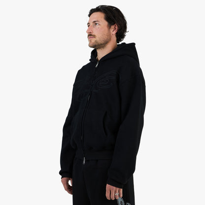 4YE Signature Zip Hoodie Black / Black