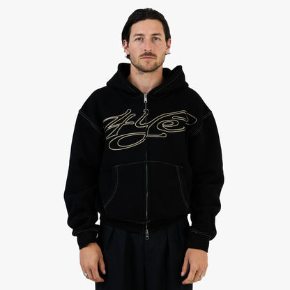 4YE Signature Zip Hoodie Black / Gold