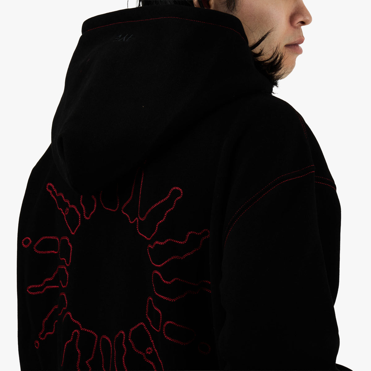 4YE Signature Zip Hoodie Black / Red