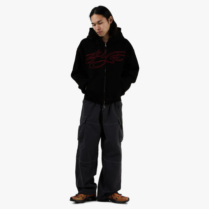 4YE Signature Zip Hoodie Black / Red