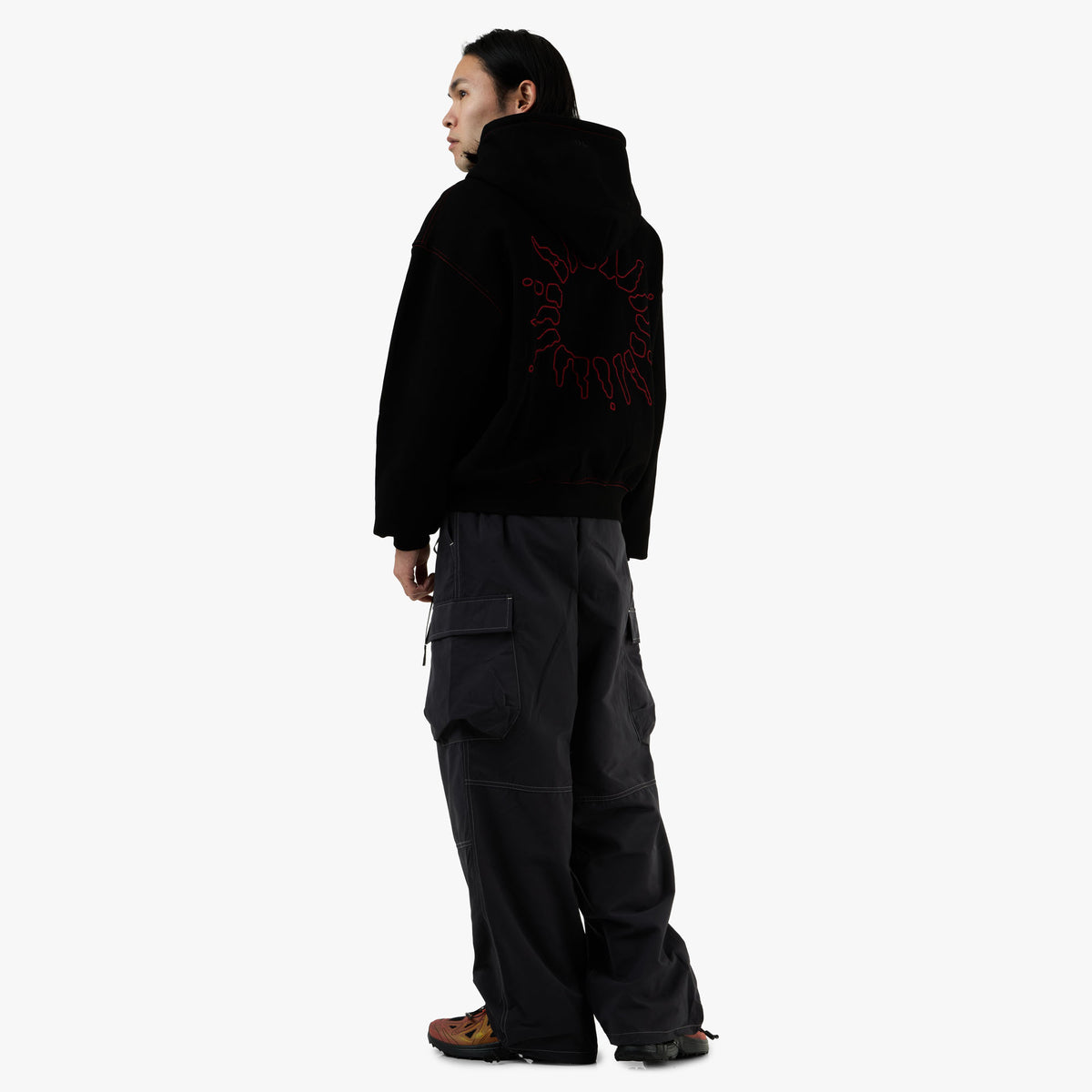 4YE Signature Zip Hoodie Black / Red