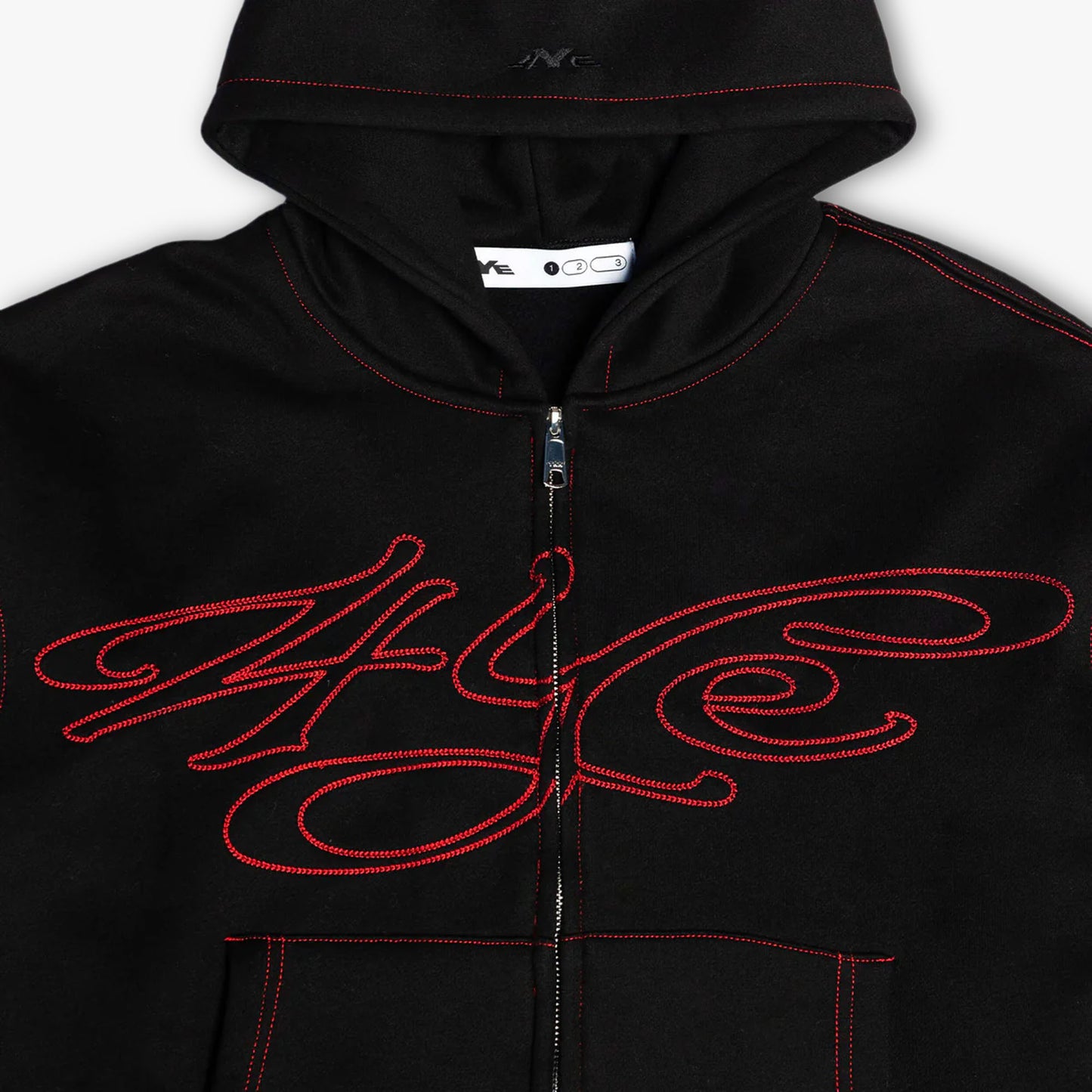 4YE Signature Zip Hoodie Forrest Black / Red