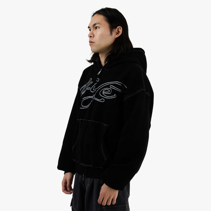 4YE Signature Zip Hoodie Black / White