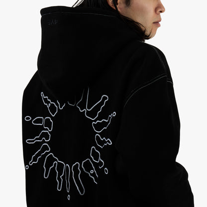 4YE Signature Zip Hoodie Black / White
