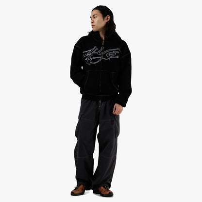 4YE Signature Zip Hoodie Black / White