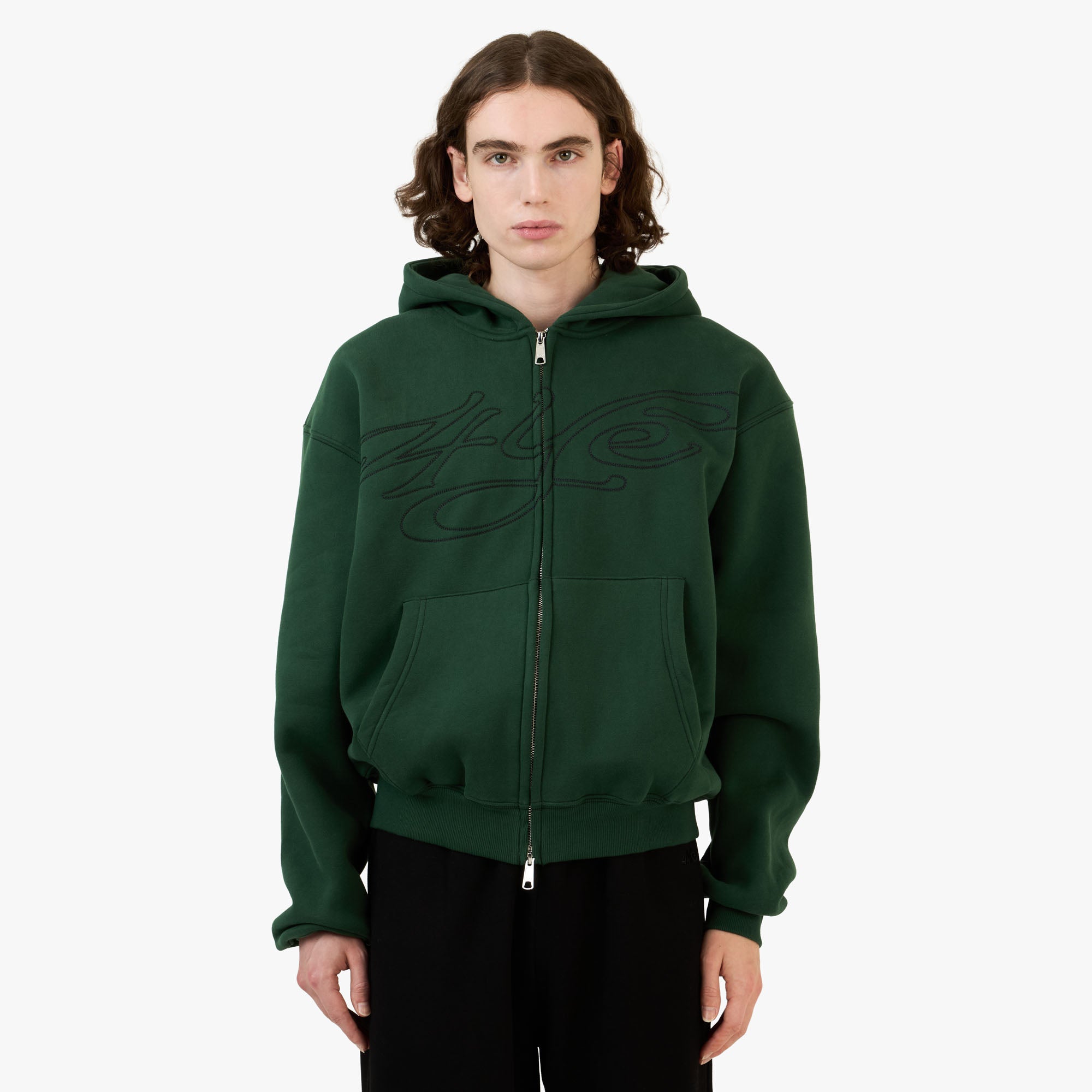 4YE Signature Zip Hoodie Forrest Green / Black – Livestock