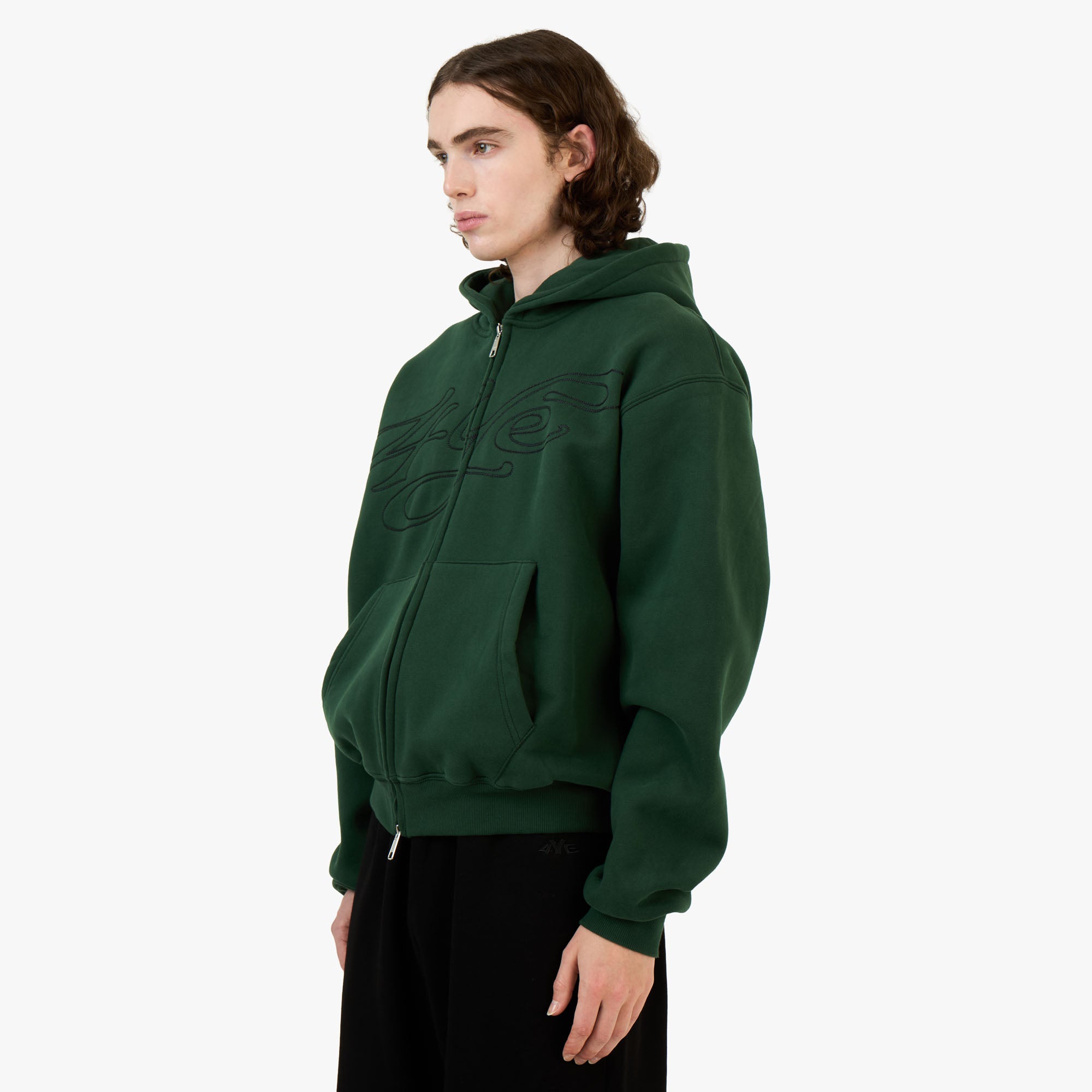 4YE Signature Zip Hoodie Forrest Green / Black | Livestock