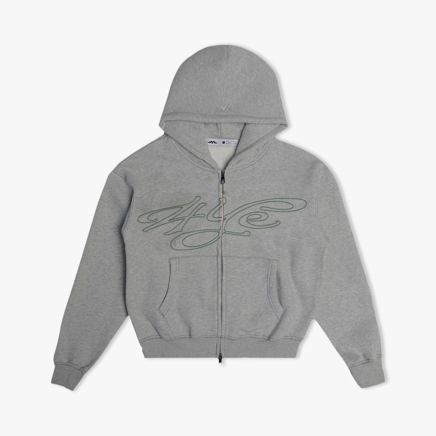 Sweat à capuche zippé 4YE Medium Grey / Forrest Green