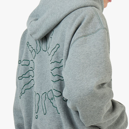 Sweat à capuche zippé 4YE Medium Grey / Forrest Green