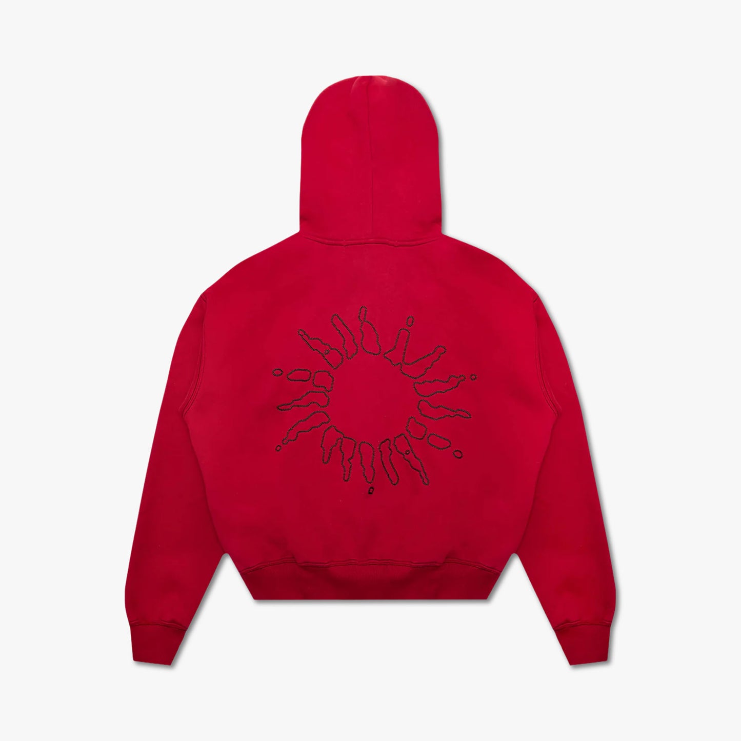 Sweat à capuche zippé 4YE rouge / noir