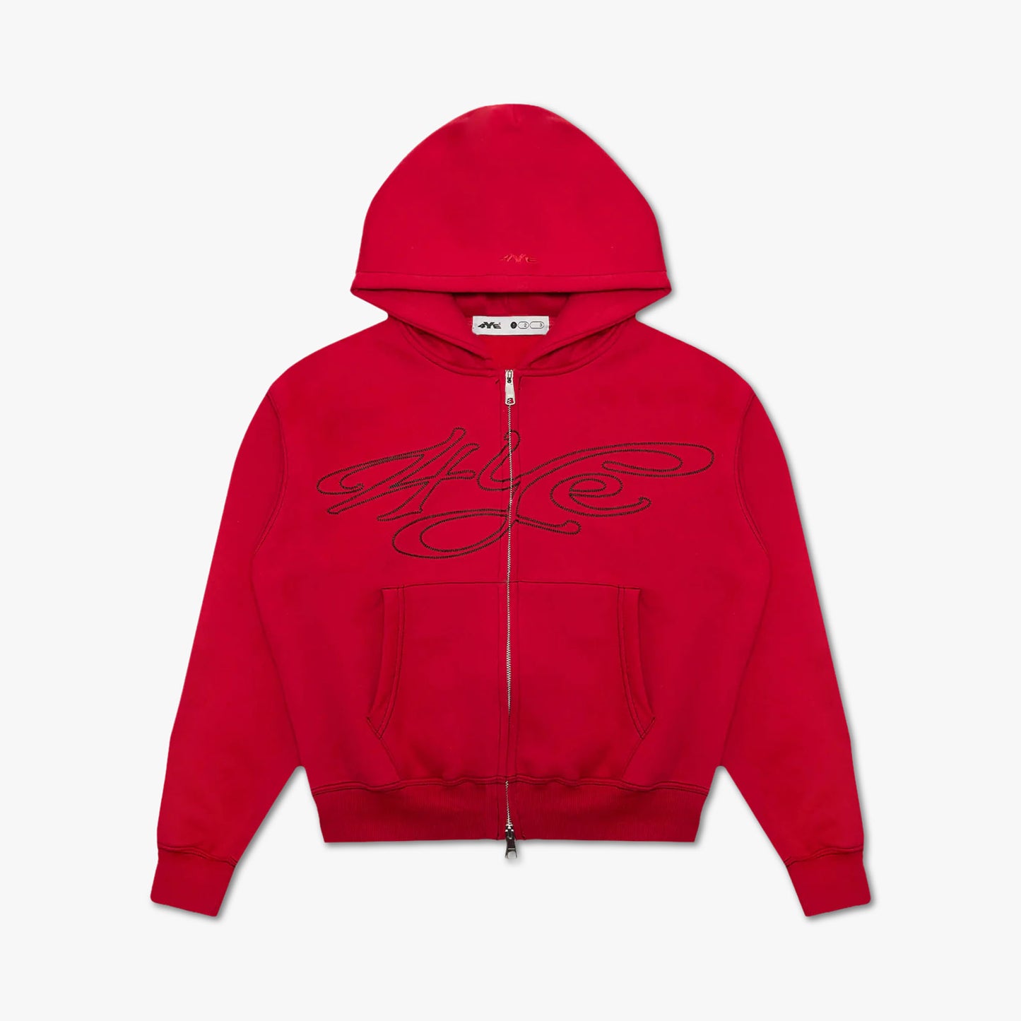 Sweat à capuche zippé 4YE rouge / noir
