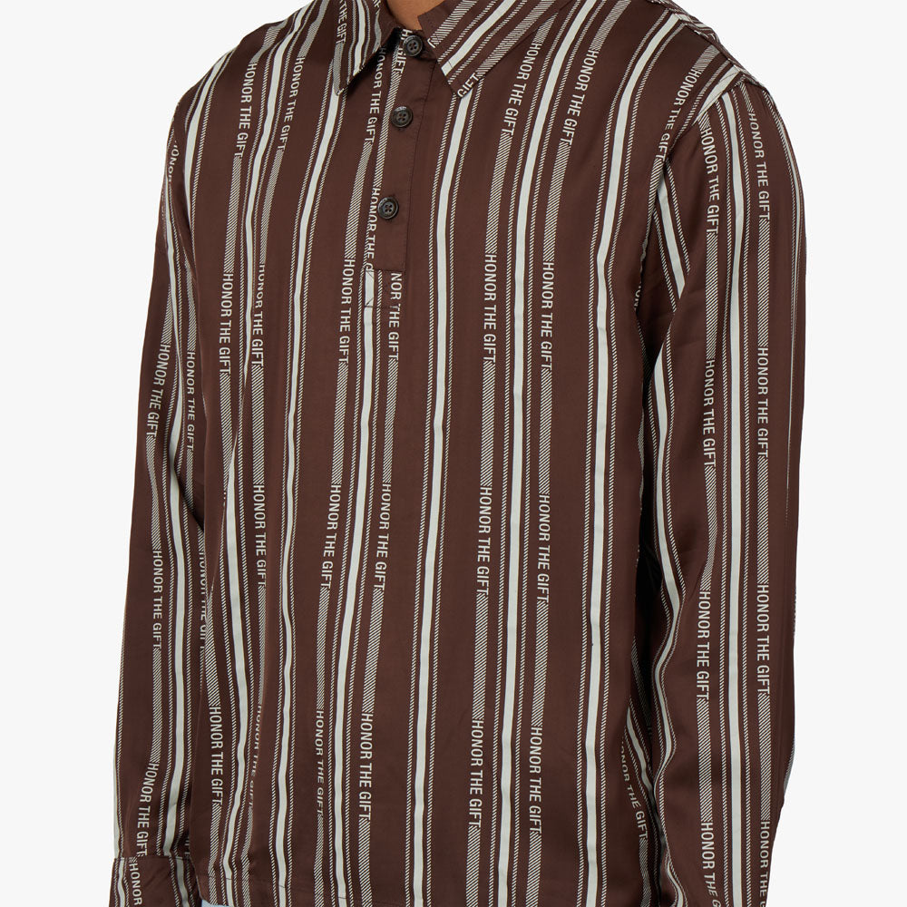 Chemise à manches longues Henley à rayures Honor the Gift Honor / Brun