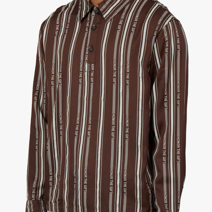 Chemise à manches longues Henley à rayures Honor the Gift Honor / Brun