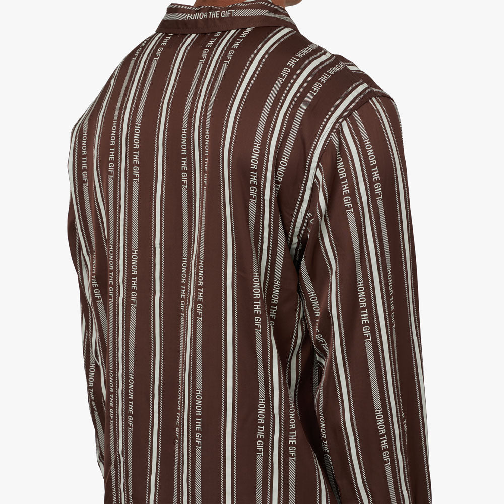 Chemise à manches longues Henley à rayures Honor the Gift Honor / Brun