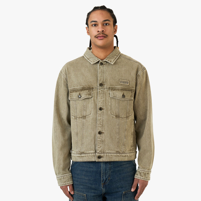 Honor The Gift Veste Trucker en Sergé Délavé / Taupe 1