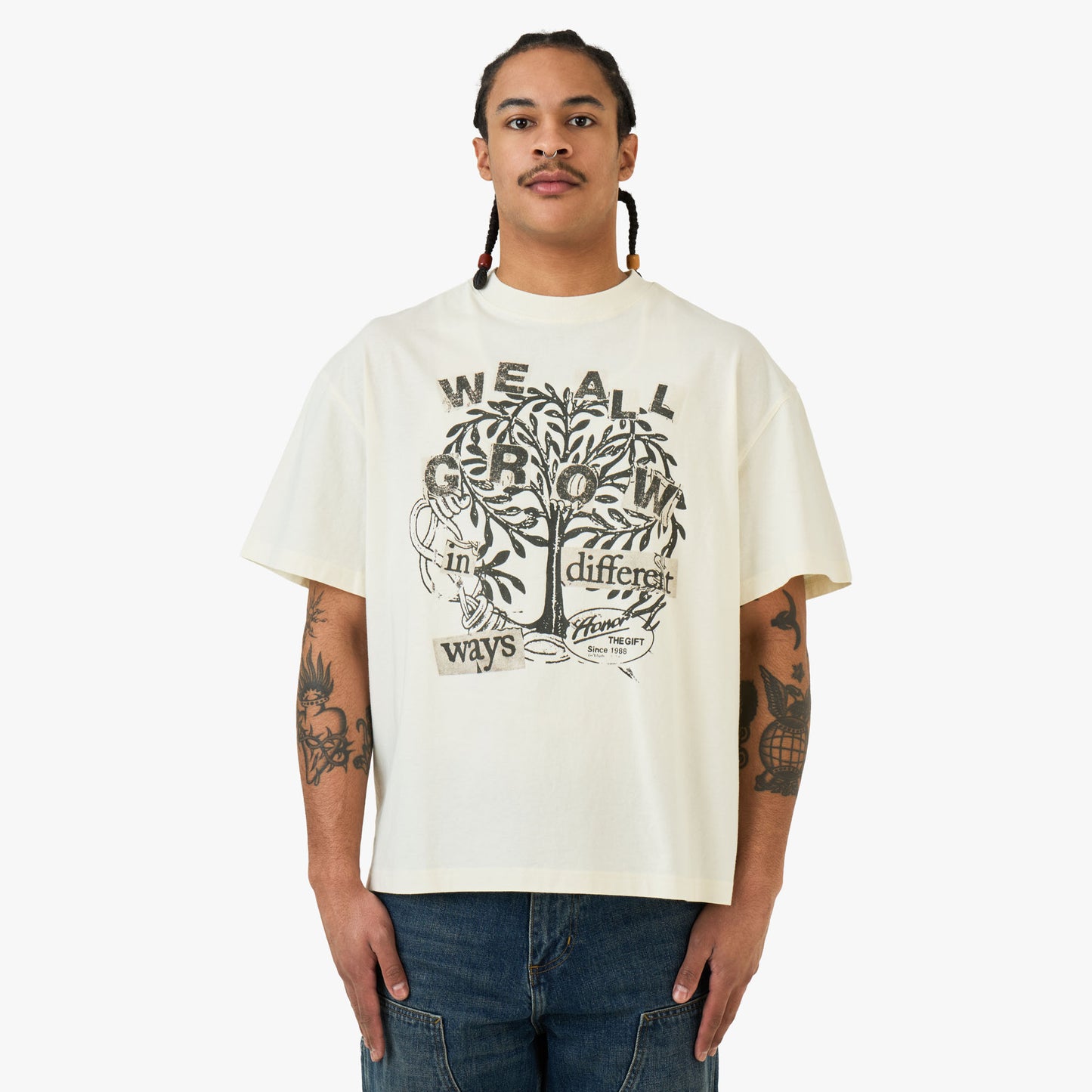 Honor The Gift We All Grow T-shirt / Blanc
