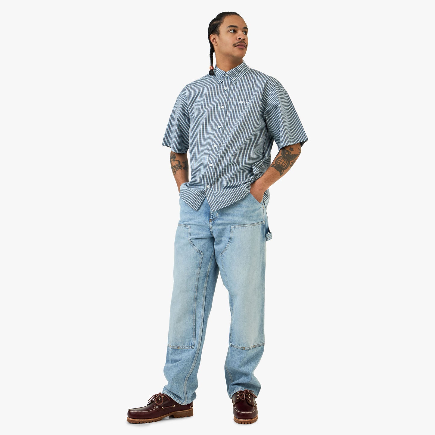 Carhartt WIP Double Knee Pant Blue / Heavy Bleached