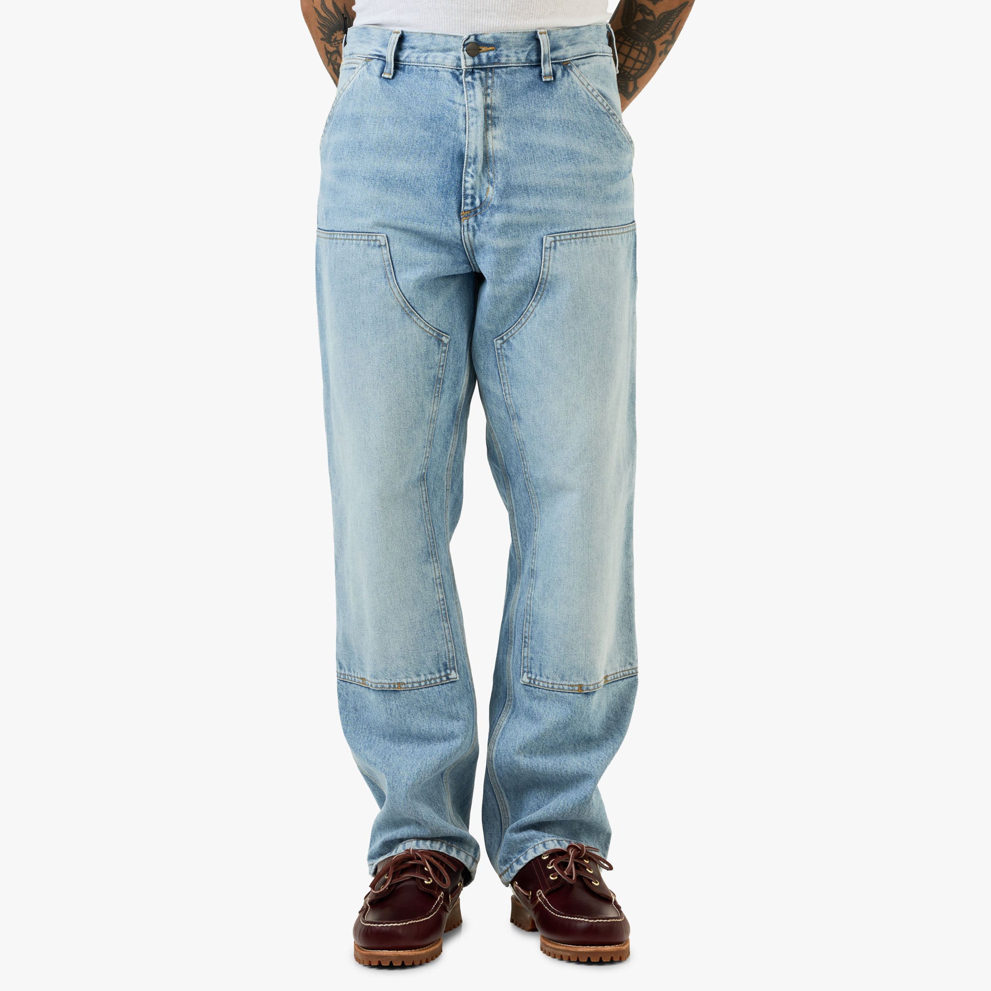 Carhatt Ruck Double Knee Pantペインター　デニム Carhartt WIP Double Knee Pant Blue / Heavy Bleached | Livestock