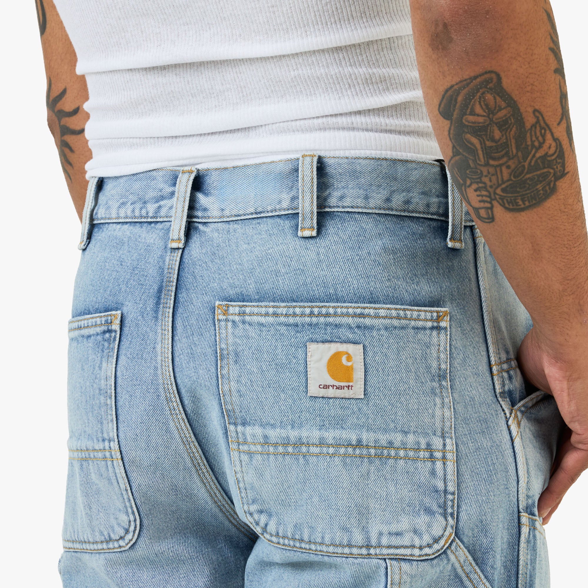 Carhartt WIP Double Knee Pant Blue / Heavy Bleached | Livestock