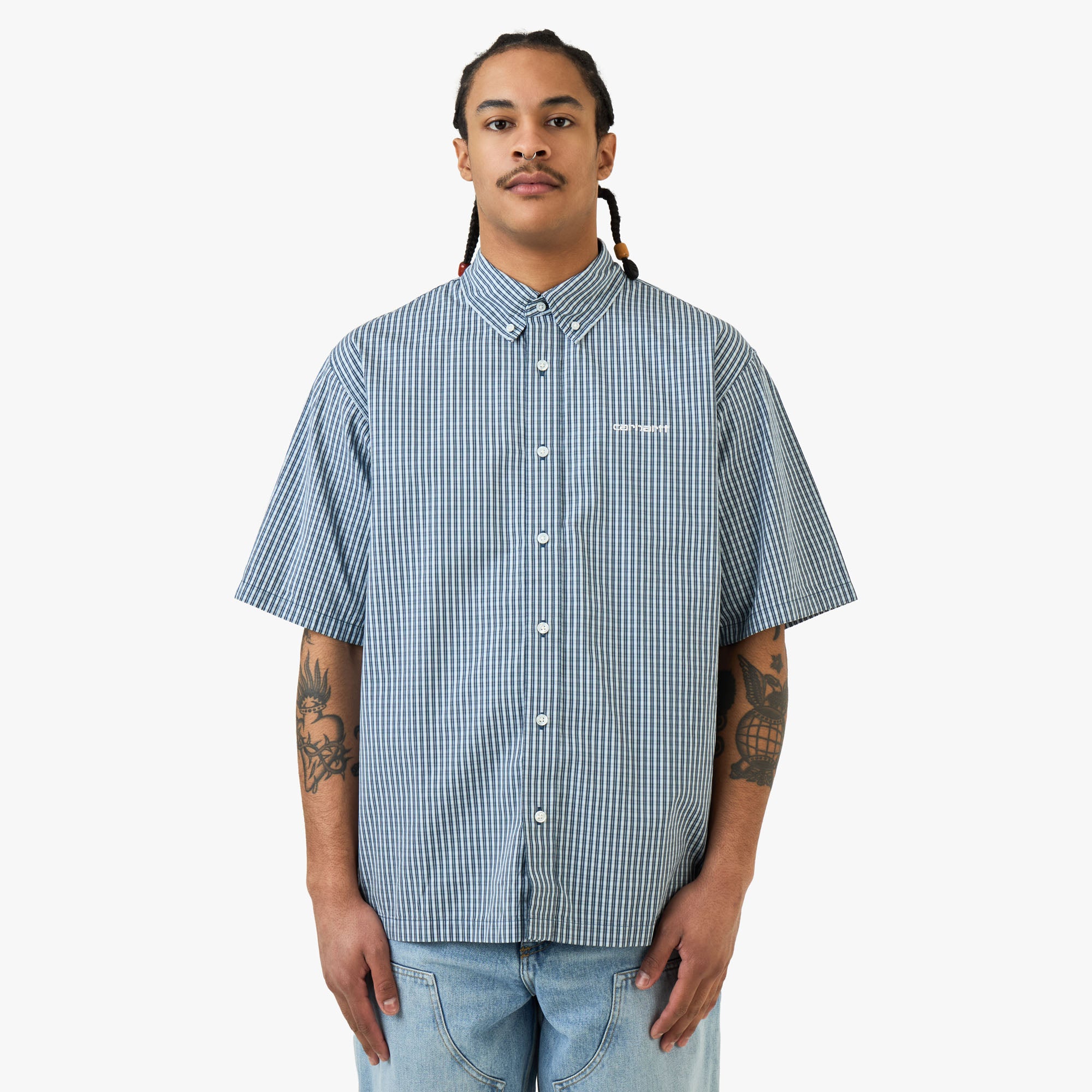 Carhartt WIP Short Sleeve Groff Shirt Groff Check / Blue River