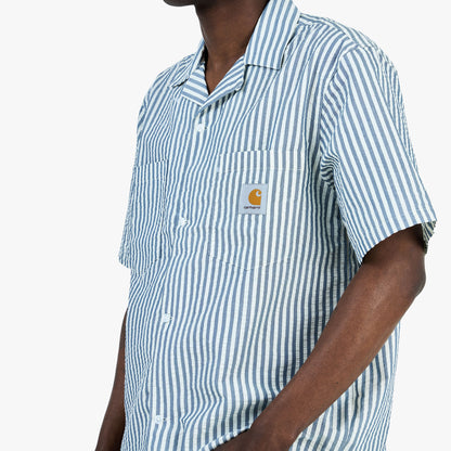 Carhartt WIP Leavel Shirt Leavel Stripe / Blue River - Wax