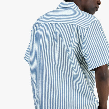 Carhartt WIP Leavel Shirt Leavel Stripe / Blue River - Wax