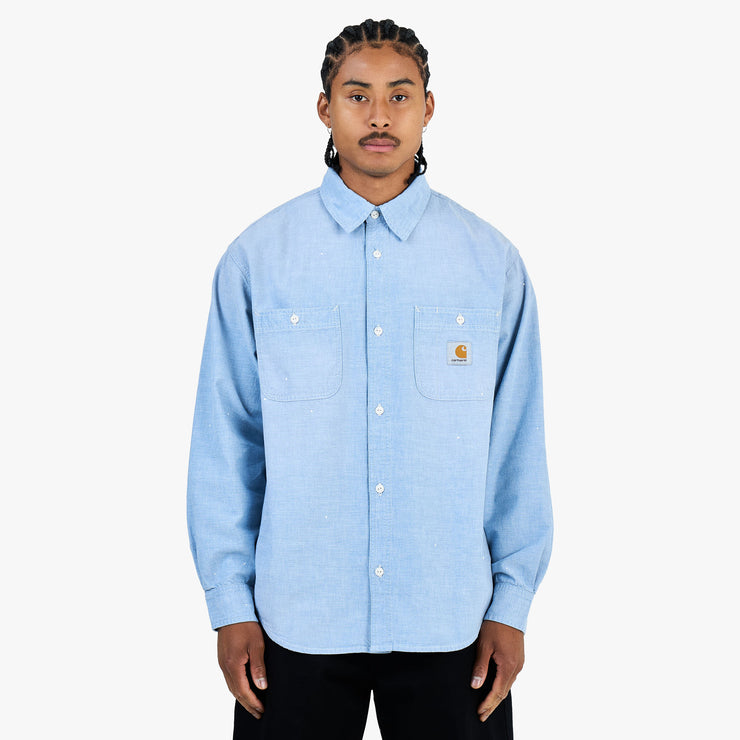 Carhartt WIP Chemise de peintre manches longues Bleu / Éclaboussures 1