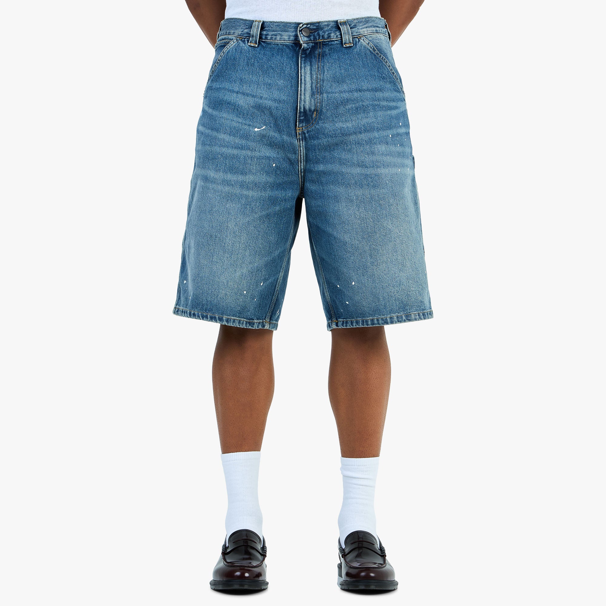 Carhartt WIP OG Single Knee Short Blue / Destroy Wash - Splatter