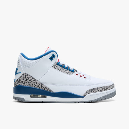 Jordan 3 Retro White / True Blue - Fire Red