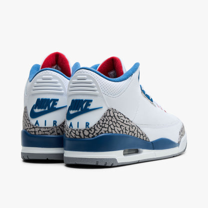 Jordan 3 Retro White / True Blue - Fire Red