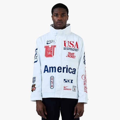Nike x USA x VAA Woven Staff Jacket White / Deep Royal Blue