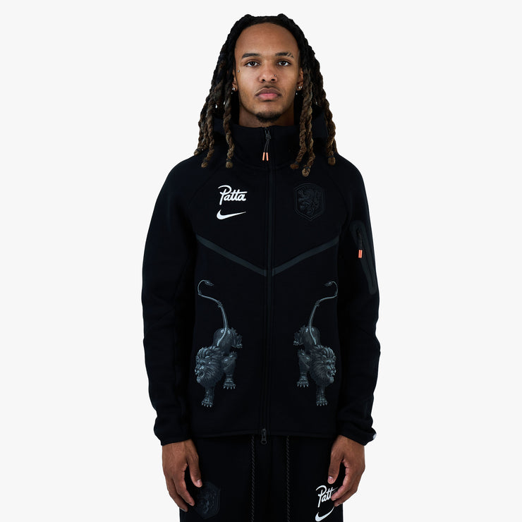 Nike x Netherlands x Patta Tech Fleece Full-Zip Windrunner Hoodie Black / White 1