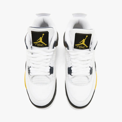 Jordan 4 Retro White / Tour Yellow - Dark Blue Grey