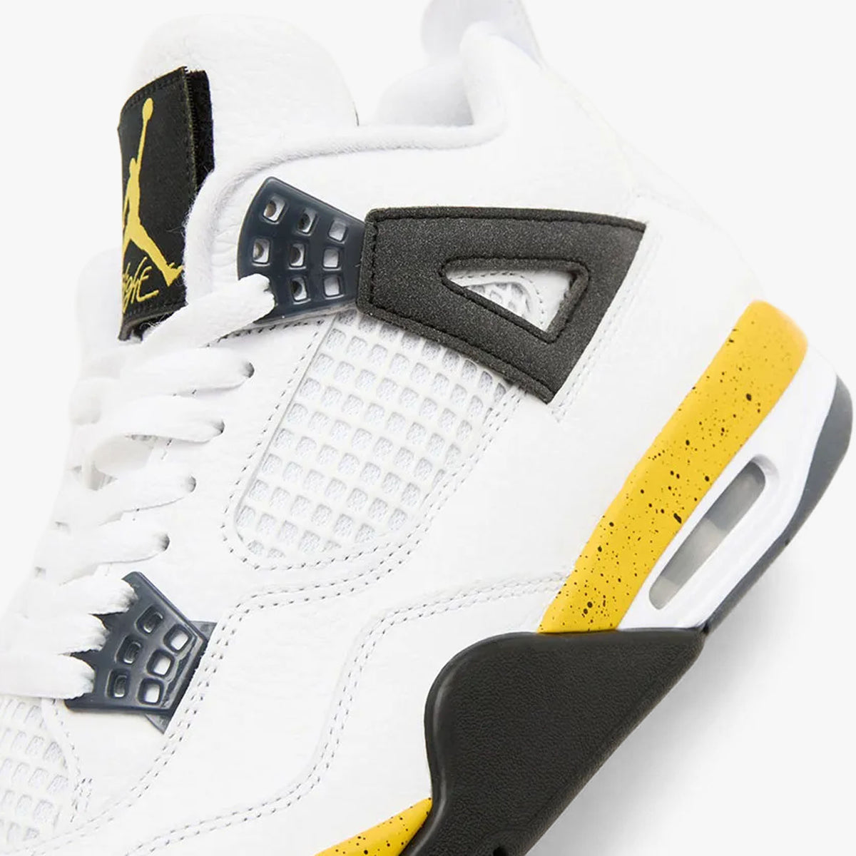 Jordan 4 Retro White / Tour Yellow - Dark Blue Grey