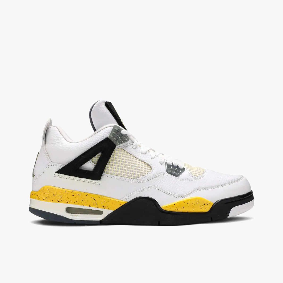 Jordan 4 Retro White / Tour Yellow - Dark Blue Grey