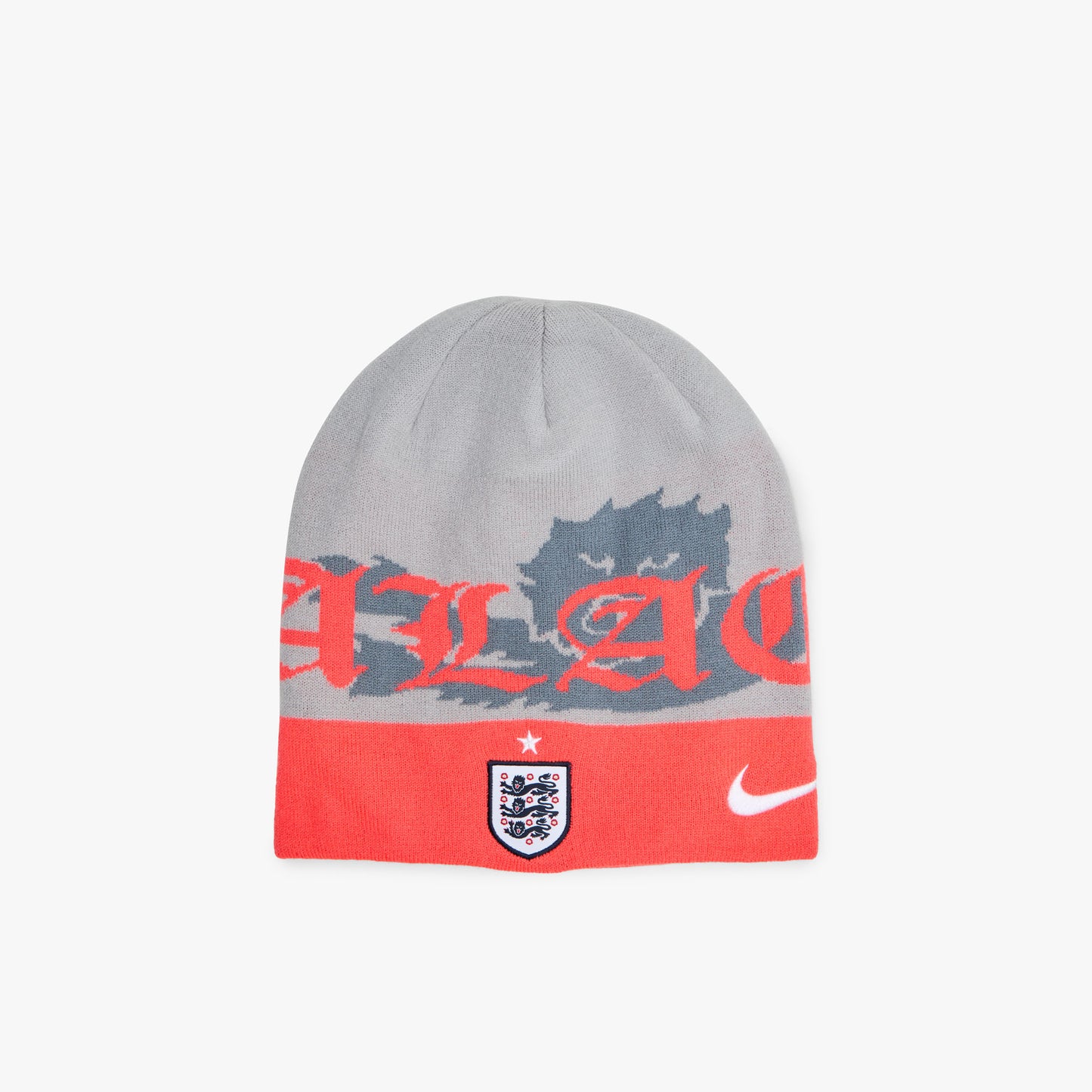 Nike x England x Palace Uncuffed Beanie Pewter Grey / Cool Grey - Bright Crimson
