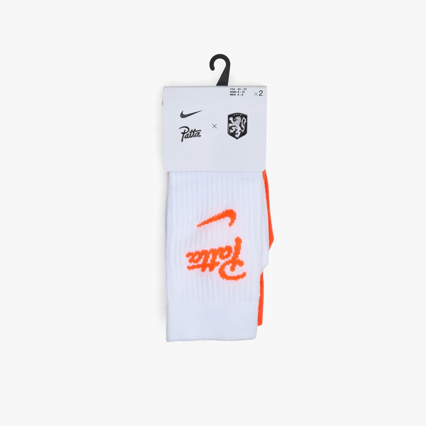 Nike x Netherlands x Patta Everyday Essential Crew Socks (2-Pack) White / Hyper Crimson