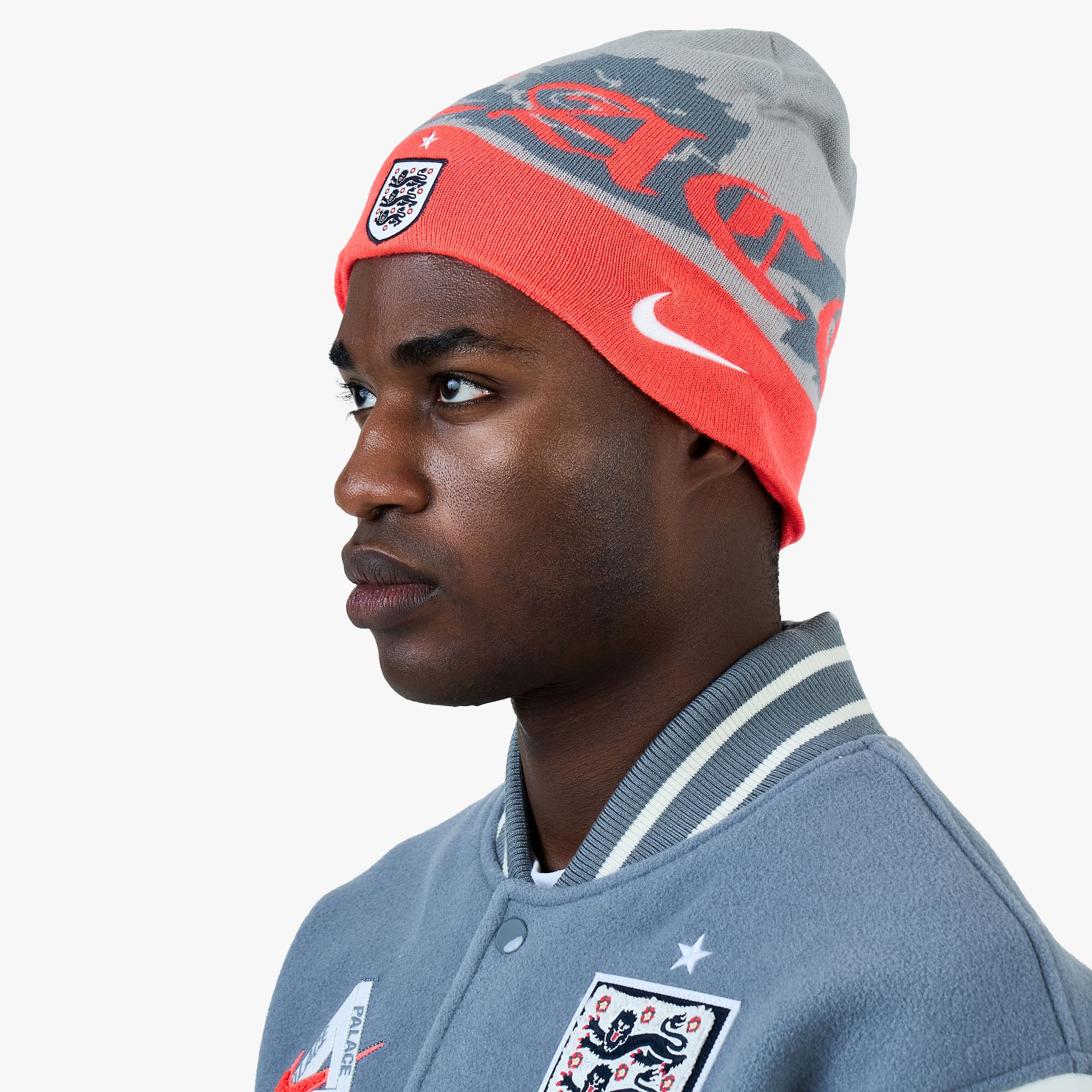Nike x England x Palace Uncuffed Beanie Pewter Grey / Cool Grey