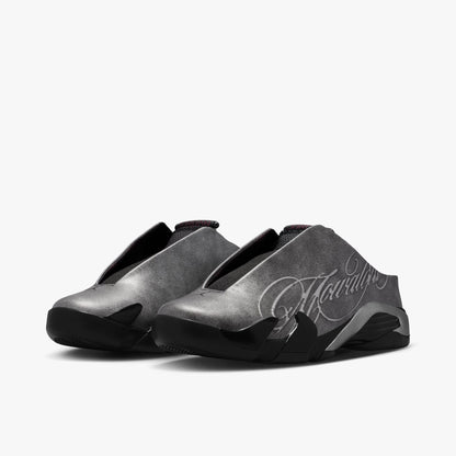 Jordan x Mowalola 14 Retro Mule Black / Metallic Silver - Burnt Red