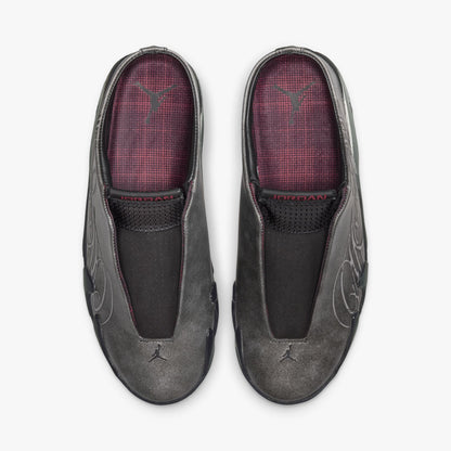 Jordan x Mowalola 14 Retro Mule Black / Metallic Silver - Burnt Red