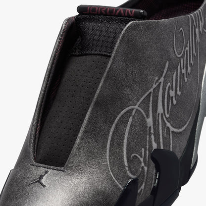 Jordan x Mowalola 14 Retro Mule Black / Metallic Silver - Burnt Red