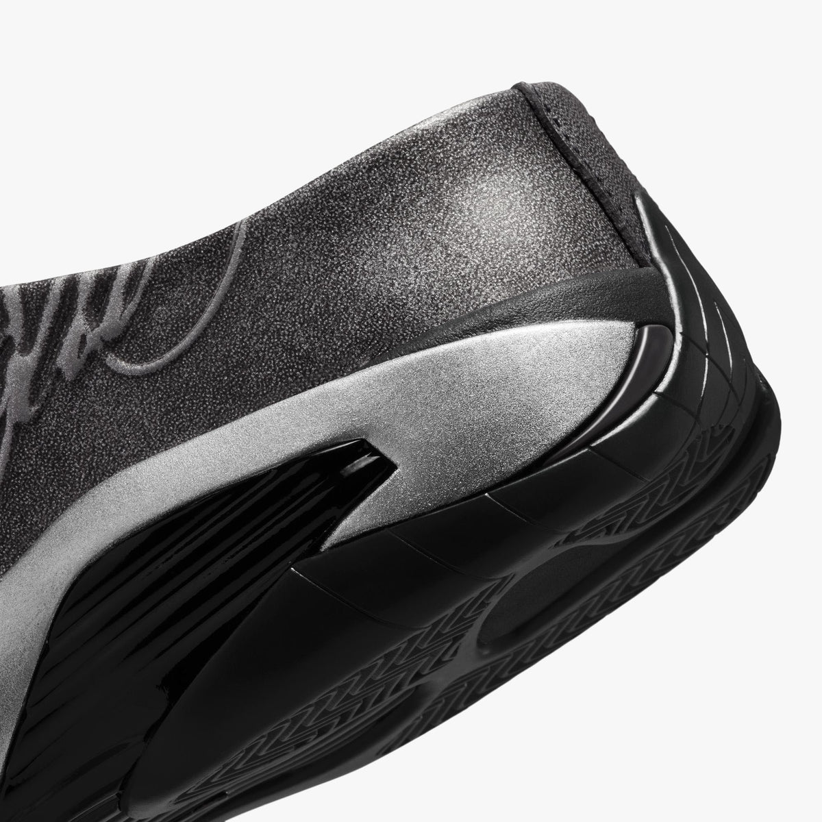 Jordan x Mowalola 14 Retro Mule Black / Metallic Silver - Burnt Red