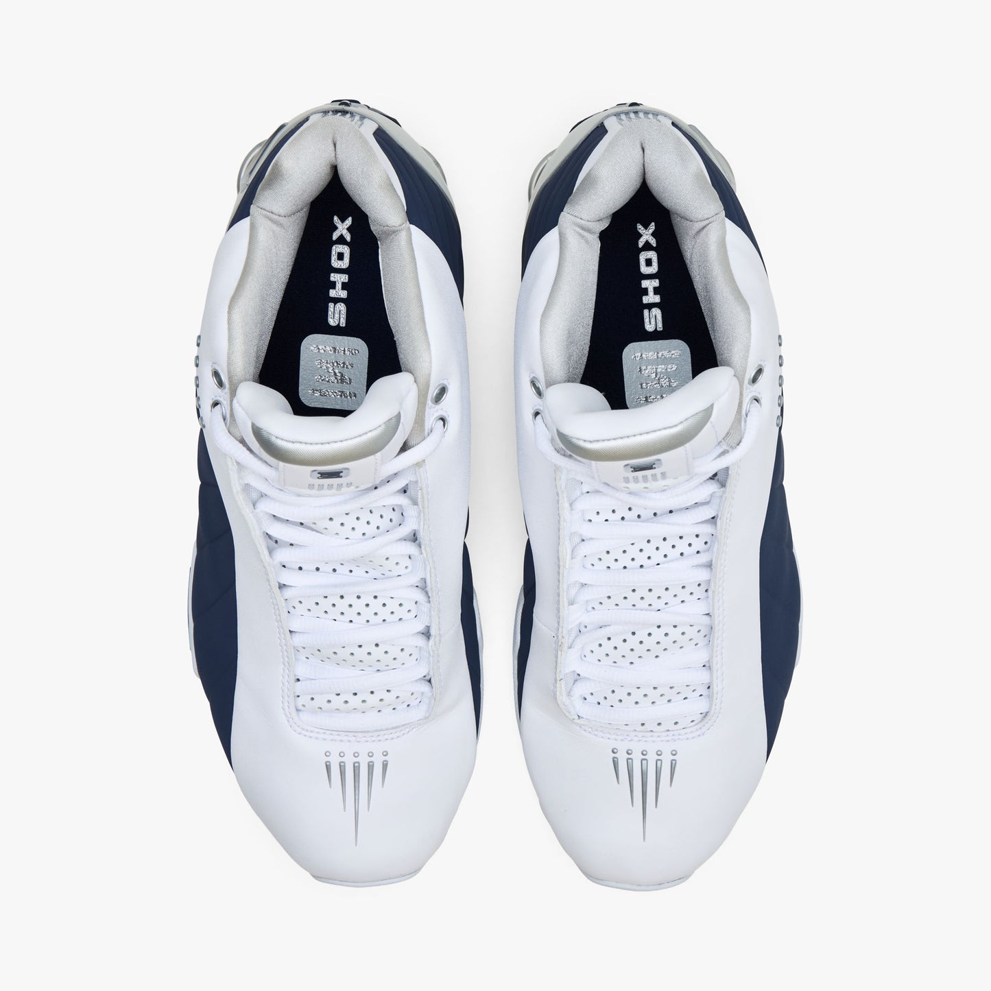Nike Shox BB4 White / Midnight Navy - Metallic Silver