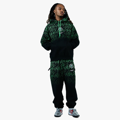 Nike x Nigeria x Slawn Pantalon en molleton Noir / Vert Poison - Blanc
